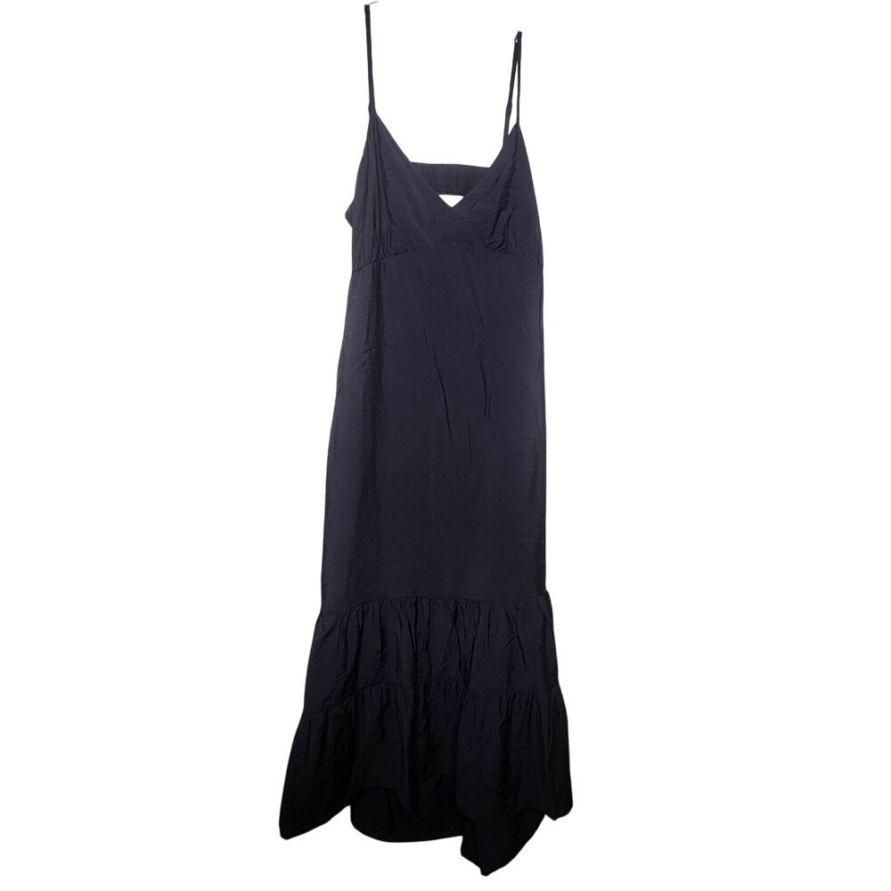 A New Day Sleeveless Tiered Maxi Sundress‎ Black Adjustable Strap Open Back XXL